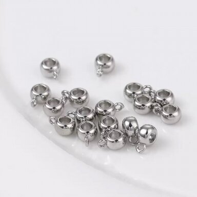 4x8mm platinos sp. nerūdijančio plieno pakabuko laikiklis, 1vnt. 4x8mm platinos sp. nerūdijančio plieno pakabuko laikiklis, 1vnt.