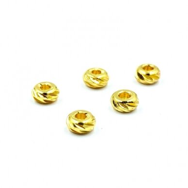 4x2mm 18k aukso sp. nerūdijančio plieno intarpas, 5vnt. 4x2mm 18k aukso sp. nerūdijančio plieno intarpas, 5vnt.