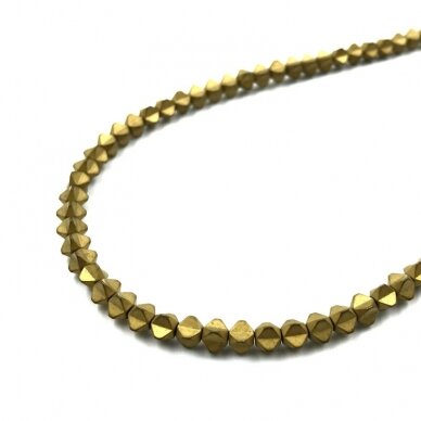 4x3mm matinės žalsvos sp. hematitas, 40cm 4x3mm matinės žalsvos sp. hematitas, 40cm