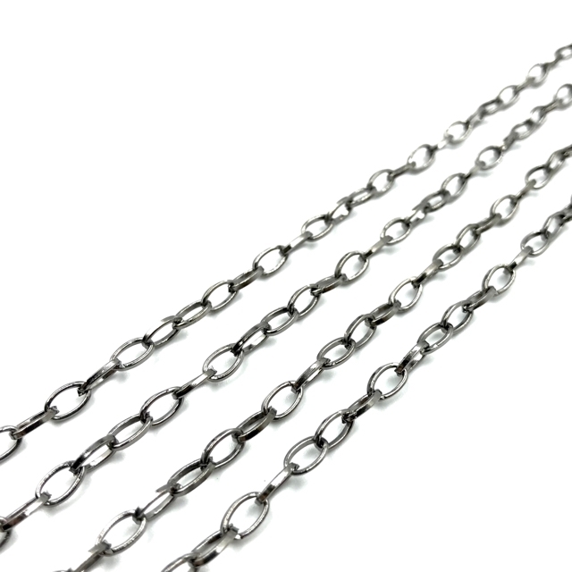 6x4mm juodintos sp. grandinėlė, 1m