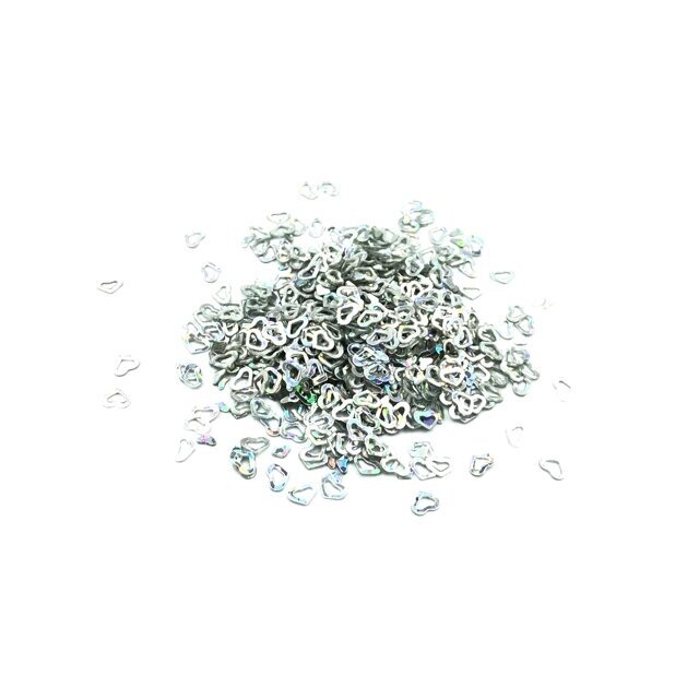 4x3mm pilkos sp. žvyneliai širdutės, 5g