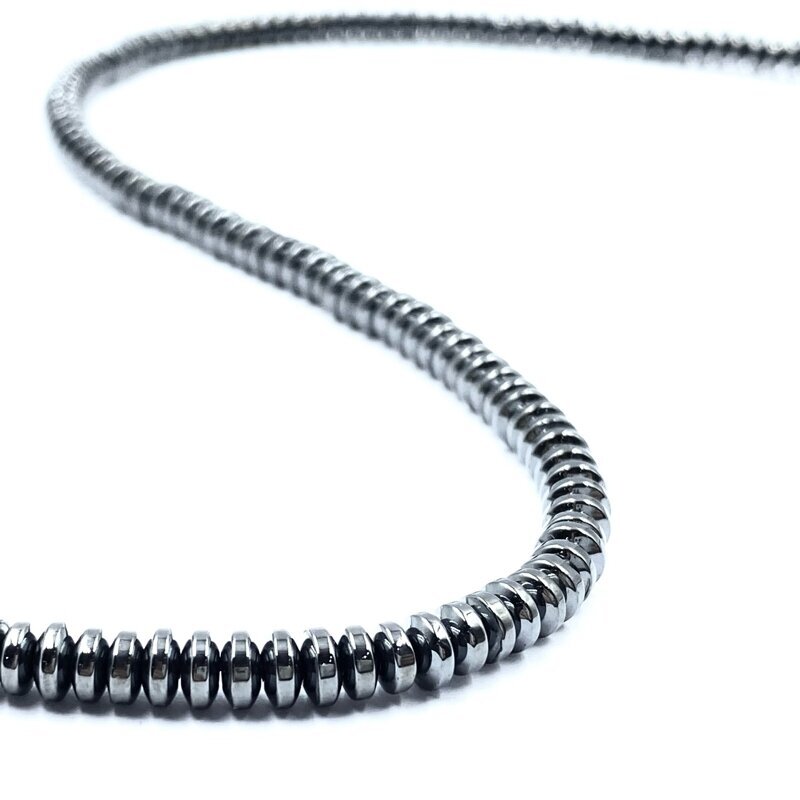 4x2mm disko formos hematitas, 40cm juosta 4x2mm disko formos hematitas, 40cm juosta