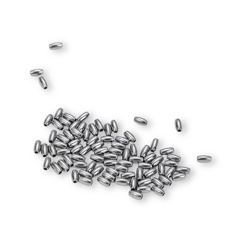 4x2mm platinos sp. nerūdijančio plieno intarpai, 6vnt.