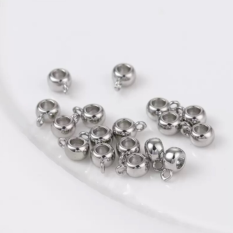 4x8mm platinos sp. nerūdijančio plieno pakabuko laikiklis, 1vnt.