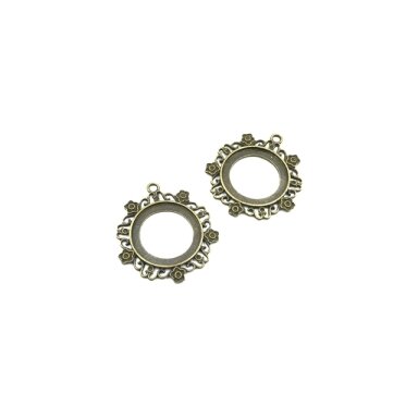 52x46mm žalvario sp. rėmelis 31,3mm kabošonui, 2vnt. 52x46mm žalvario sp. rėmelis 31,3mm kabošonui, 2vnt.