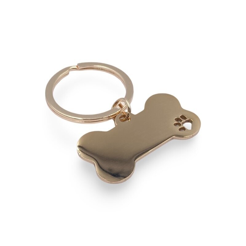 52x40mm rose gold sp. nerūdijančio plieno raktų pakabukas kaulas, 1vnt. 52x40mm rose gold sp. nerūdijančio plieno raktų pakabukas kaulas, 1vnt.
