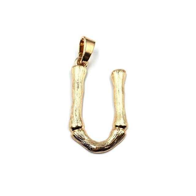 54x31mm rausvo aukso sp. nerūdijančio plieno pakabukas U raidė, 1vnt. 54x31mm rausvo aukso sp. nerūdijančio plieno pakabukas U raidė, 1vnt.