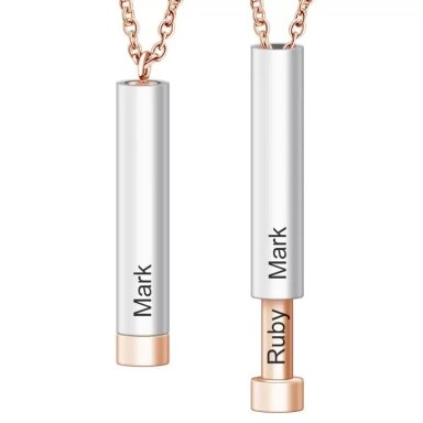 55cm nerūdijančio plieno grandinėlė su pakabuku, rose gold sp. 1vnt.