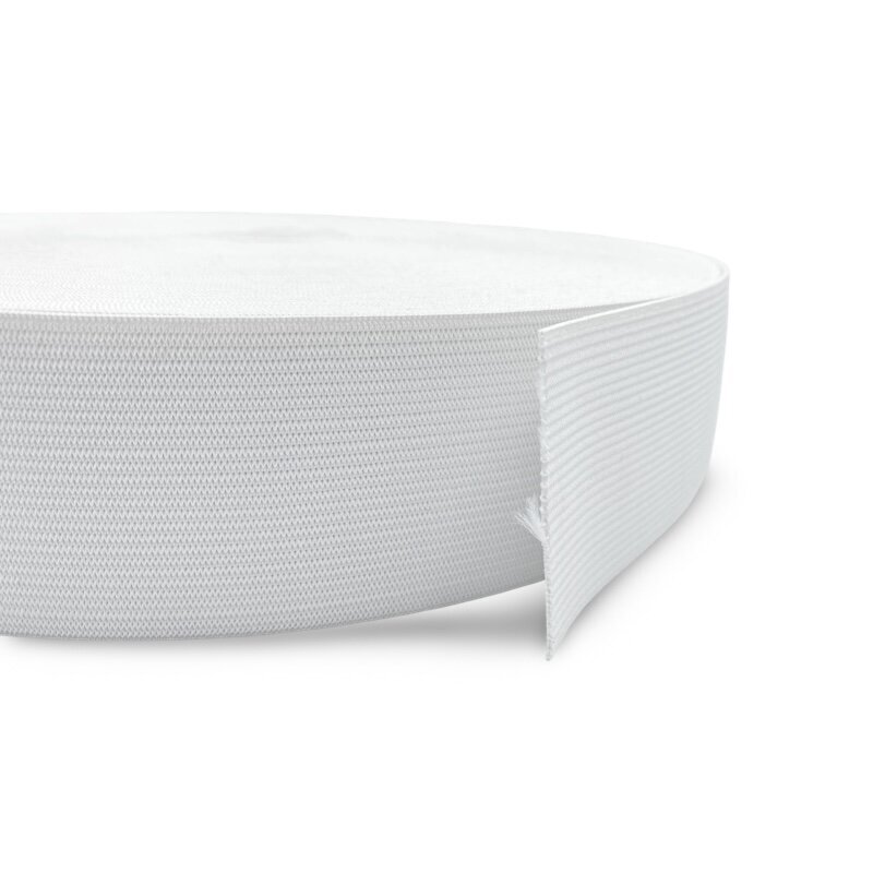3,8cm baltos sp. plokščia elastinė guma, 1m