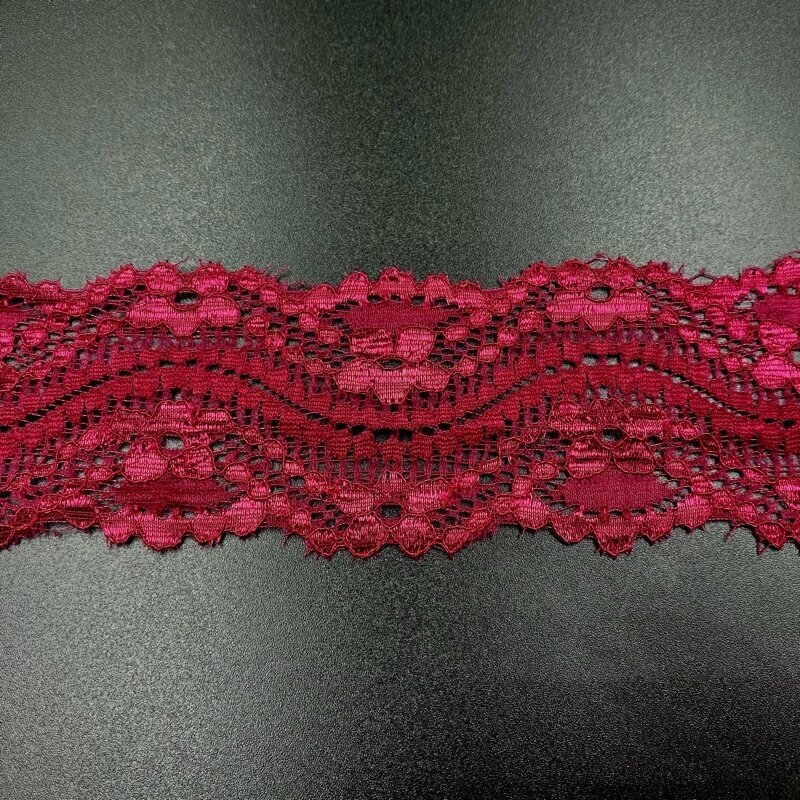 55mm bordo sp. elastinis nėrinys, 1m