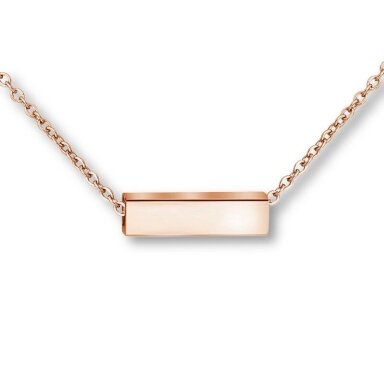 50cm nerūdijančio plieno grandinėlė su pakabuku, rose gold sp. 1vnt.