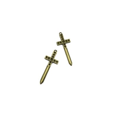 44x17mm žalvario sp. pakabukas kryžius, 8vnt.