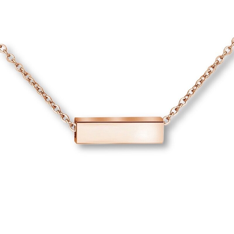 50cm nerūdijančio plieno grandinėlė su pakabuku, rose gold sp. 1vnt. 50cm nerūdijančio plieno grandinėlė su pakabuku, rose gold sp. 1vnt.