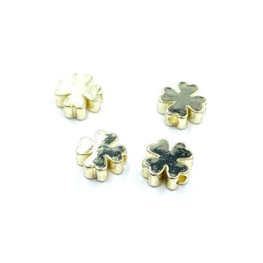  6mm 14k aukso sp. nerūdijančio plieno intarpas dobiliukas, 4vnt.