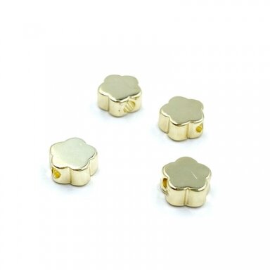  5mm 14k aukso sp. nerūdijančio plieno intarpas gėlė, 4vnt.