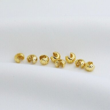 5mm 14k aukso sp. nerūdijančio plieno paslėpėjas "kriauklytė", 4vnt.