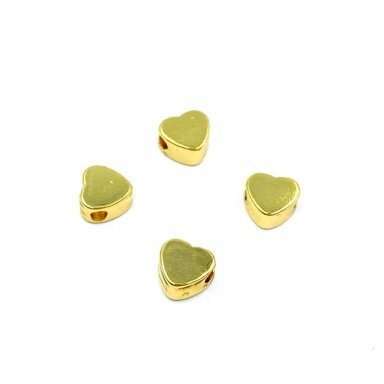 5mm 18k aukso sp. nerūdijančio plieno intarpas širdis, 4vnt. 5mm 18k aukso sp. nerūdijančio plieno intarpas širdis, 4vnt.