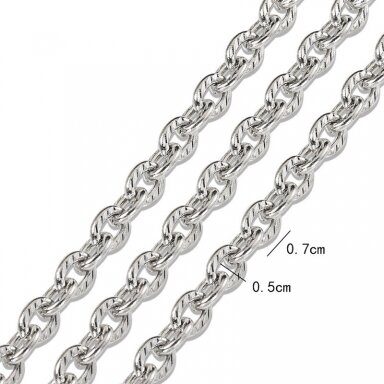 5mm platinos sp. nerūdijančio plieno grandinėlė, 1m 5mm platinos sp. nerūdijančio plieno grandinėlė, 1m