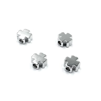  5mm platinos sp. nerūdijančio plieno intarpas dobiliukas, 4vnt.