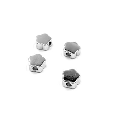  5mm platinos sp. nerūdijančio plieno intarpas gėlė, 4vnt.