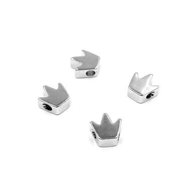 5mm platinos sp. nerūdijančio plieno intarpas karūna, 4vnt. 5mm platinos sp. nerūdijančio plieno intarpas karūna, 4vnt.