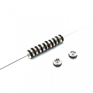 5mm sidabro sp. intarpas su rudomis akutėmis, 25vnt.