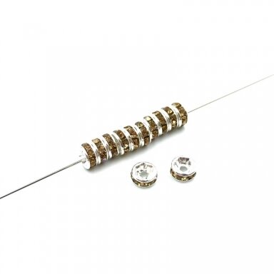 5mm sidabro sp. intarpas su rudomis akutėmis, 25vnt.