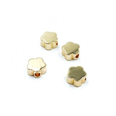 5mm 14k aukso sp. nerūdijančio plieno intarpas gėlė, 4vnt. 5mm 14k aukso sp. nerūdijančio plieno intarpas gėlė, 4vnt.