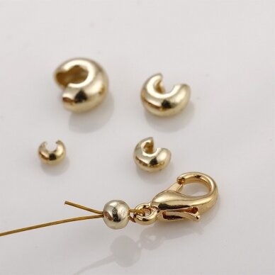 5mm 14k aukso sp. nerūdijančio plieno paslėpėjas "kriauklytė", 4vnt. 1