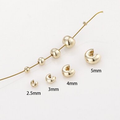 5mm 14k aukso sp. nerūdijančio plieno paslėpėjas "kriauklytė", 4vnt. 2