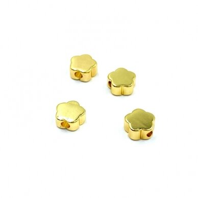5mm 18k aukso sp. nerūdijančio plieno intarpas gėlė, 4vnt. 5mm 18k aukso sp. nerūdijančio plieno intarpas gėlė, 4vnt.