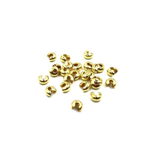 4mm aukso sp. užbaigimo detalės spaustukų paslėpėjai "kriauklytės", 25vnt.