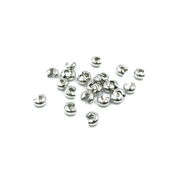 4mm nikelio sp. užbaigimo detalės spaustukų paslėpėjai "kriauklytės", 25vnt.