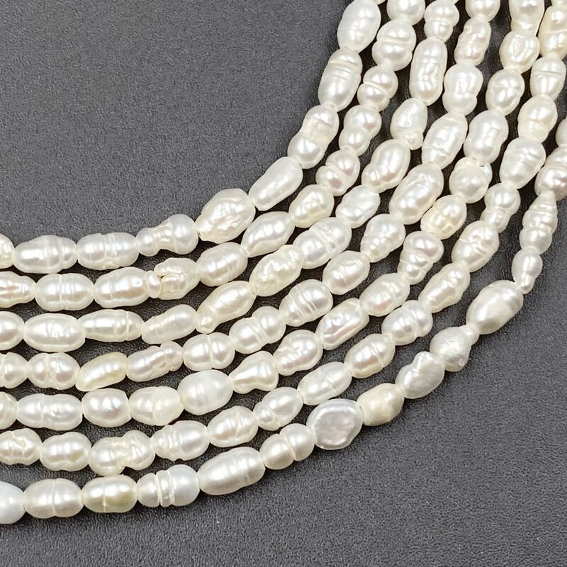 5mm natūralūs gėlavandeniai perlai, 35cm juosta