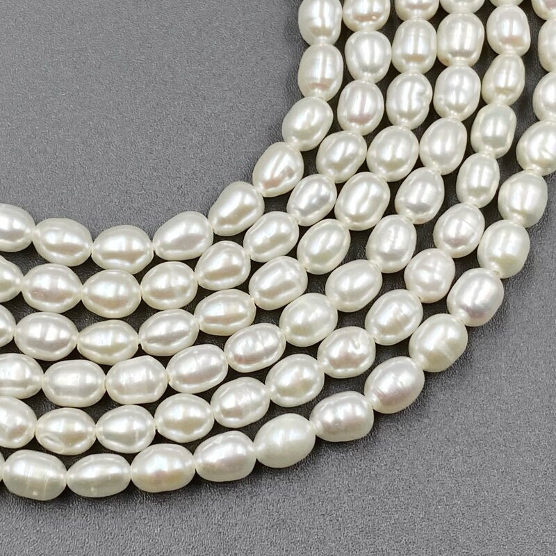 5mm natūralūs gėlavandeniai perlai, 35cm juosta