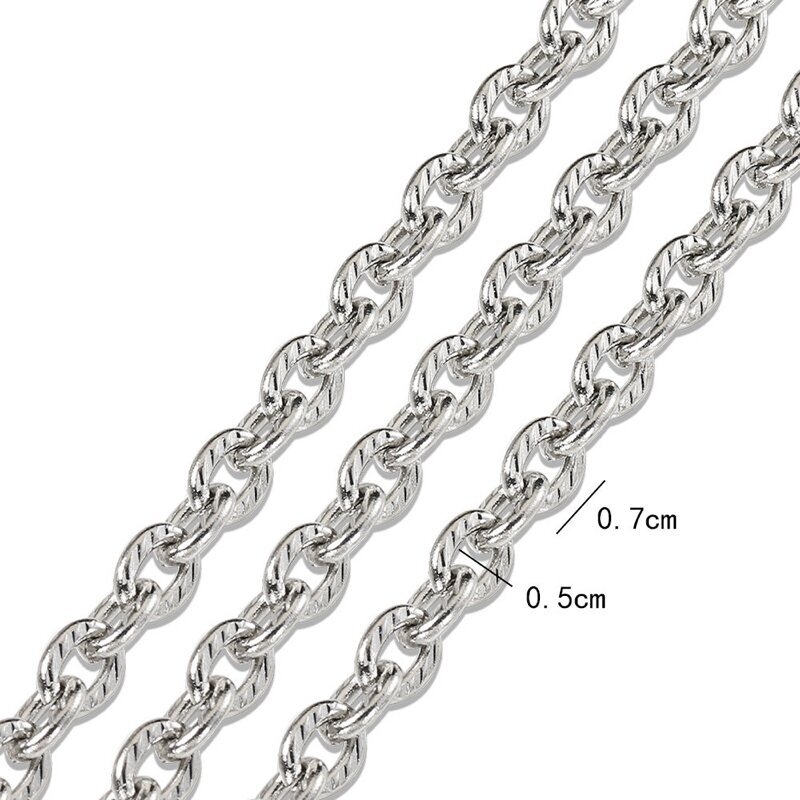 5mm platinos sp. nerūdijančio plieno grandinėlė, 1m