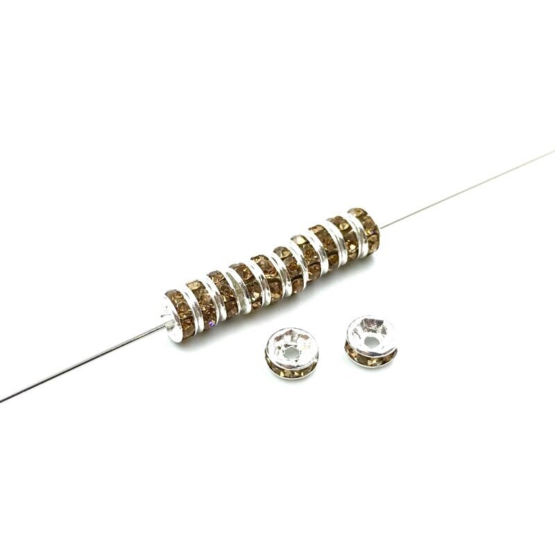 5mm sidabro sp. intarpas su rudomis akutėmis, 25vnt.