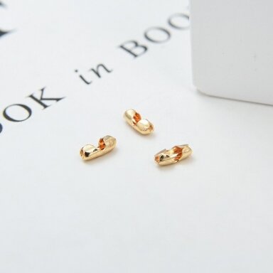 5x2mm 14k aukso sp. nerūdijančio plieno burbulinės grandinėlės užsegimas, 6vnt. 5x2mm 14k aukso sp. nerūdijančio plieno burbulinės grandinėlės užsegimas, 6vnt.
