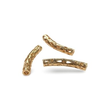 27x5mm rausvo aukso sp. intarpai, 3vnt.