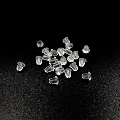 5x4mm silikonis auskarų įvėrimo fiksatorius, 50vnt. 5x4mm silikonis auskarų įvėrimo fiksatorius, 50vnt.