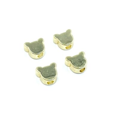 5x6mm 14k aukso sp. nerūdijančio plieno intarpas meškiukas, 4vnt. 5x6mm 14k aukso sp. nerūdijančio plieno intarpas meškiukas, 4vnt.