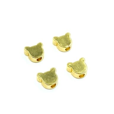 5x6mm 18k aukso sp. nerūdijančio plieno intarpas meškiukas, 4vnt. 5x6mm 18k aukso sp. nerūdijančio plieno intarpas meškiukas, 4vnt.