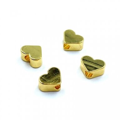 5x6mm 18k aukso sp. nerūdijančio plieno intarpas širdis, 4vnt.