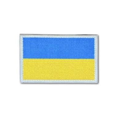 5x8cm prisiuvamas antsiuvas "Ukrainos vėliava" su velcro juosta, 1vnt.