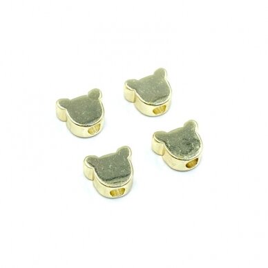 5x6mm 14k aukso sp. nerūdijančio plieno intarpas meškiukas, 4vnt. 5x6mm 14k aukso sp. nerūdijančio plieno intarpas meškiukas, 4vnt.