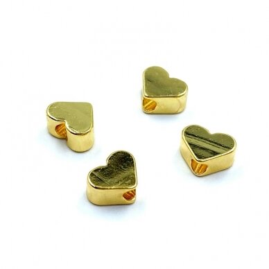 5x6mm 18k aukso sp. nerūdijančio plieno intarpas širdis, 4vnt. 5x6mm 18k aukso sp. nerūdijančio plieno intarpas širdis, 4vnt.