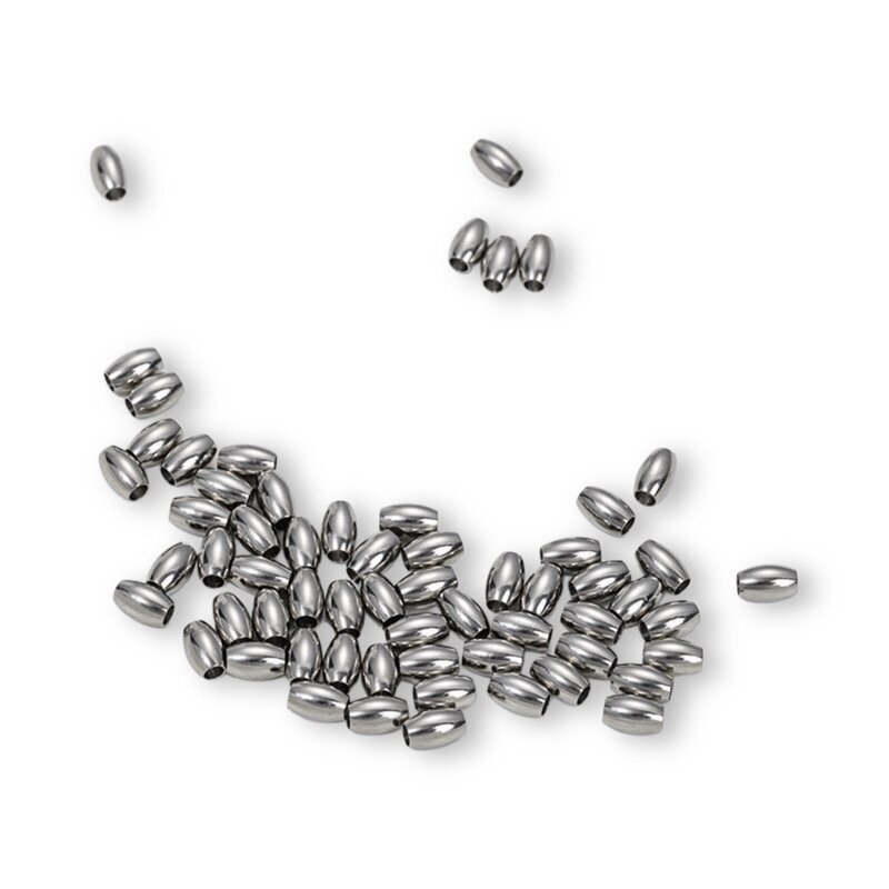 5x3,5mm platinos sp. nerūdijančio plieno intarpai, 6vnt.