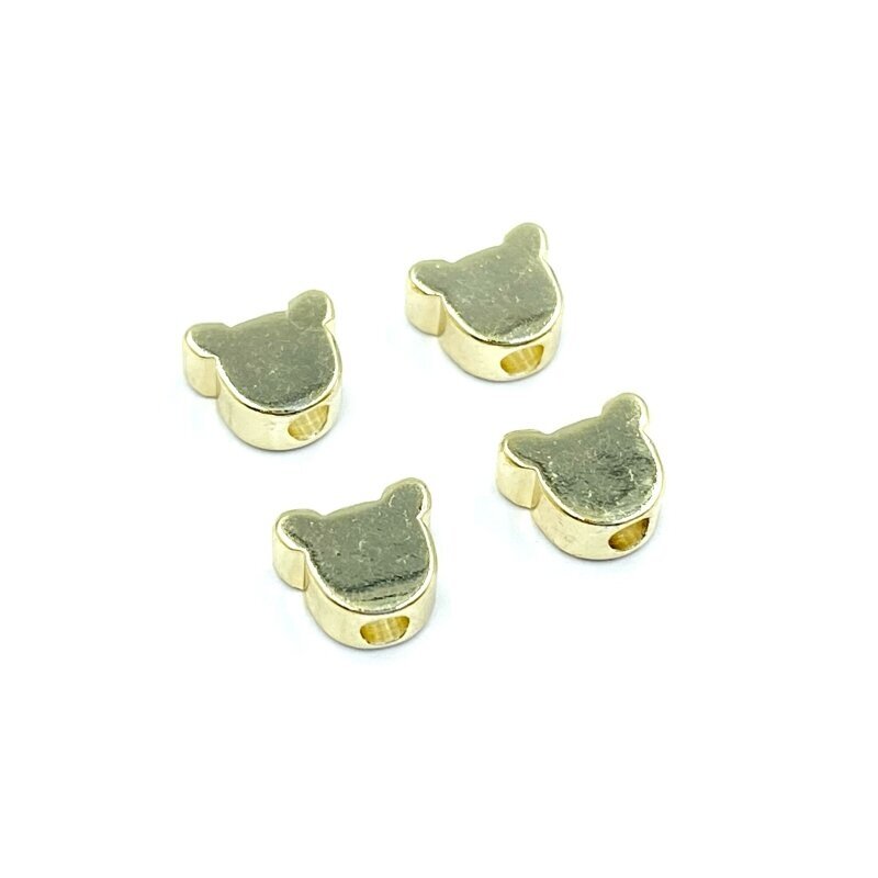 5x6mm 14k aukso sp. nerūdijančio plieno intarpas meškiukas, 4vnt. 5x6mm 14k aukso sp. nerūdijančio plieno intarpas meškiukas, 4vnt.