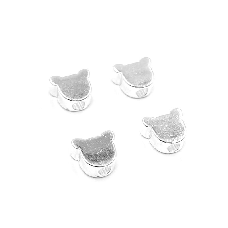 5x6mm sidabro sp. nerūdijančio plieno intarpas meškiukas, 4vnt. 5x6mm sidabro sp. nerūdijančio plieno intarpas meškiukas, 4vnt.