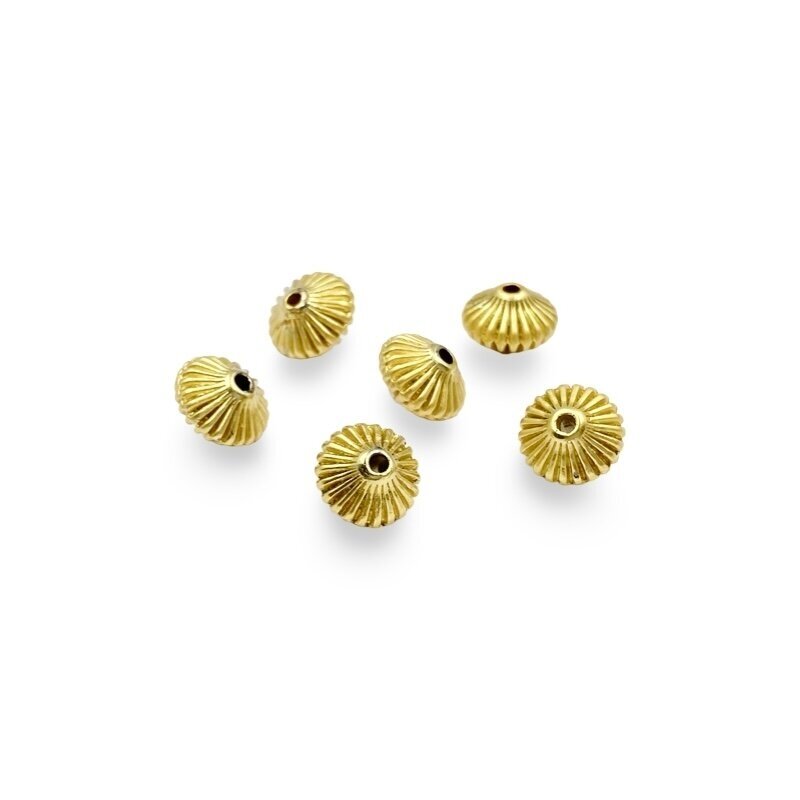 5x7mm 18k aukso sp. nerūdijančio plieno intarpas, 6vnt.